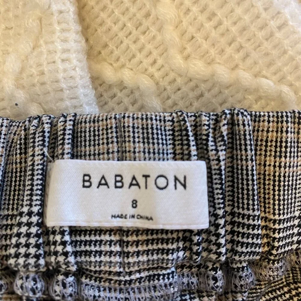 Aritzia Babaton Conan Straight Leg Tartan Plaid Cropped Pants Trousers 8 - Picture 8 of 9